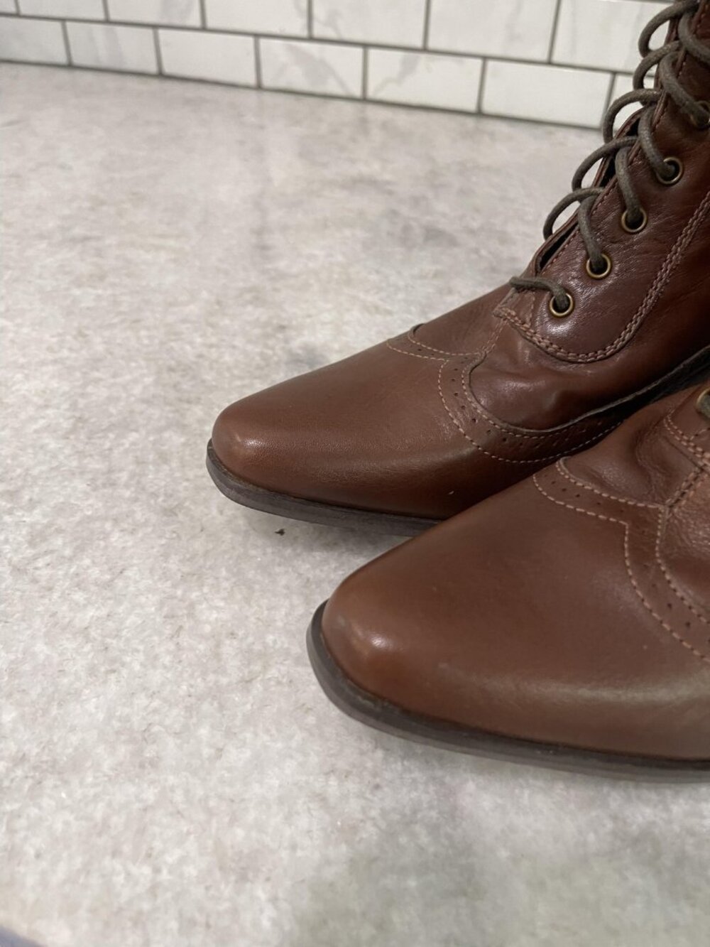 Rawhide Abilene Boots Size 7.5 Victorian Lace Up Brown Leather Cosplay Packer - Picture 8 of 16